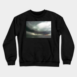 Storm clouds and rain, Black Rock Crewneck Sweatshirt